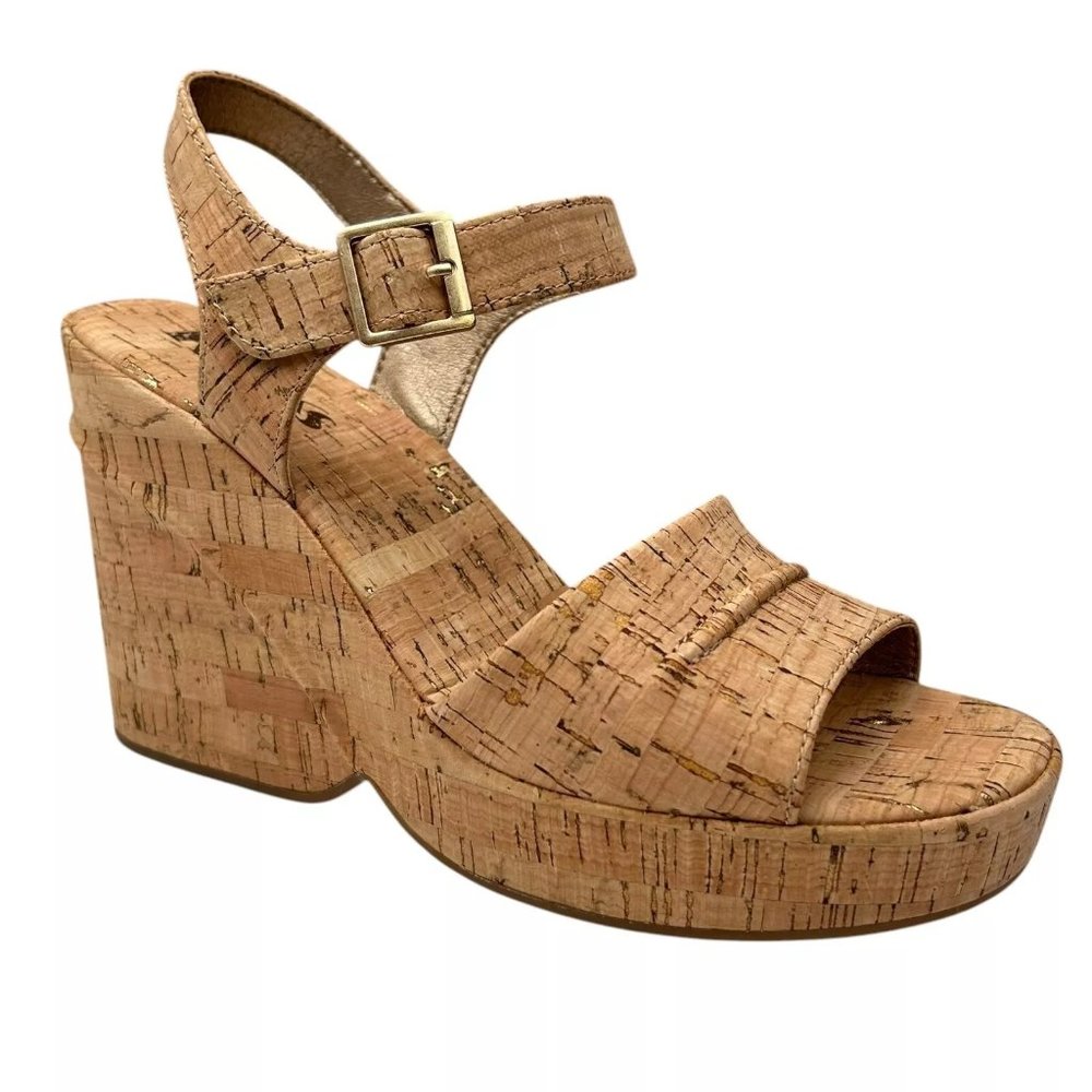 KORKS‎ Bardot Women's Chunky Platform Sandals Size 8 Tan/Brown Retro-inspired